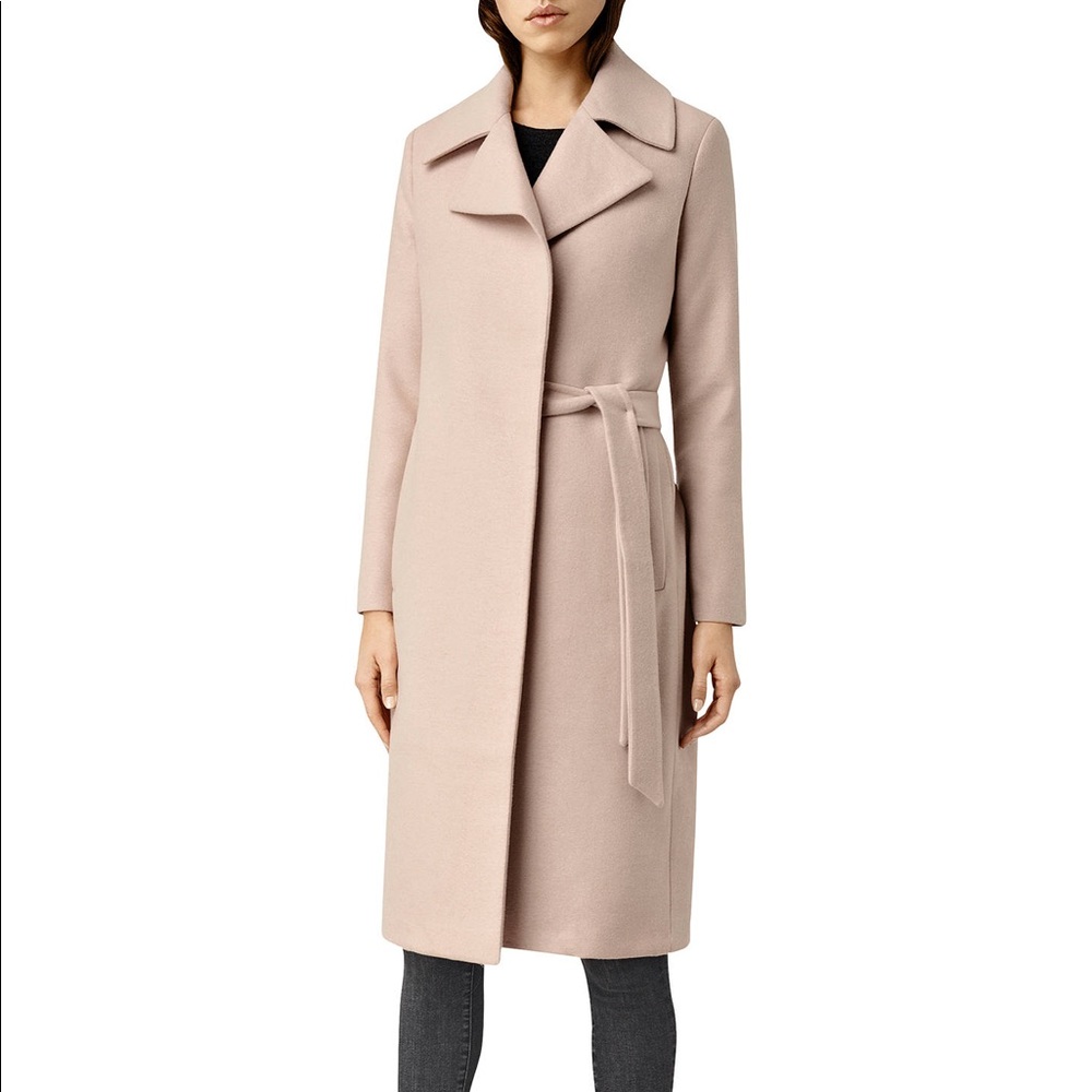 ALLSAINTS Dust Pink Wool Coat